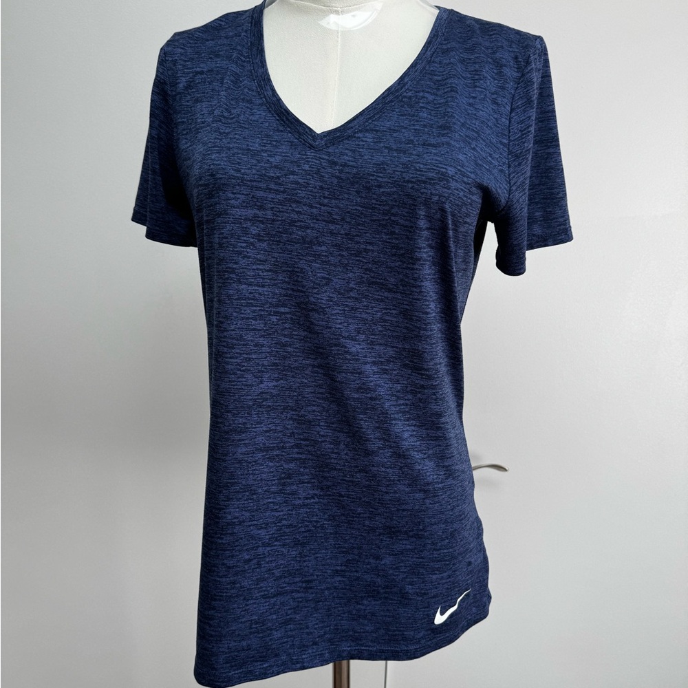 Nike Women's Heathered Navy V-Neck Tee
